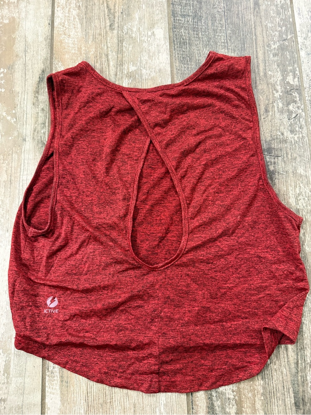 Active USA Red Marled Open-Back Women's Tank